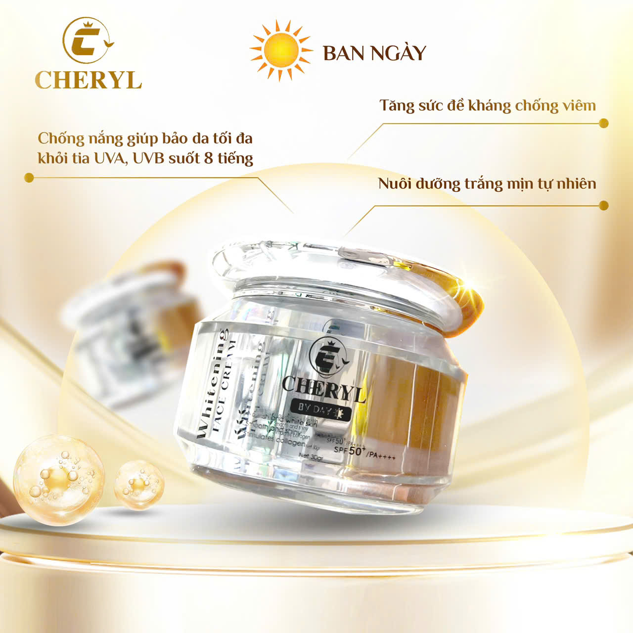 Kem Dưỡng Trắng Da Mặt Ban Ngày Cheryl