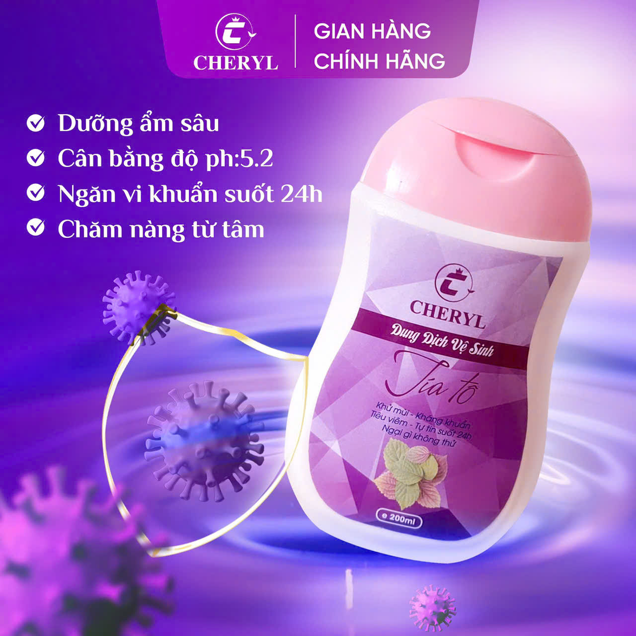 Dung Dịch Vệ Sinh Phụ Nữ Tía Tô Cheryl