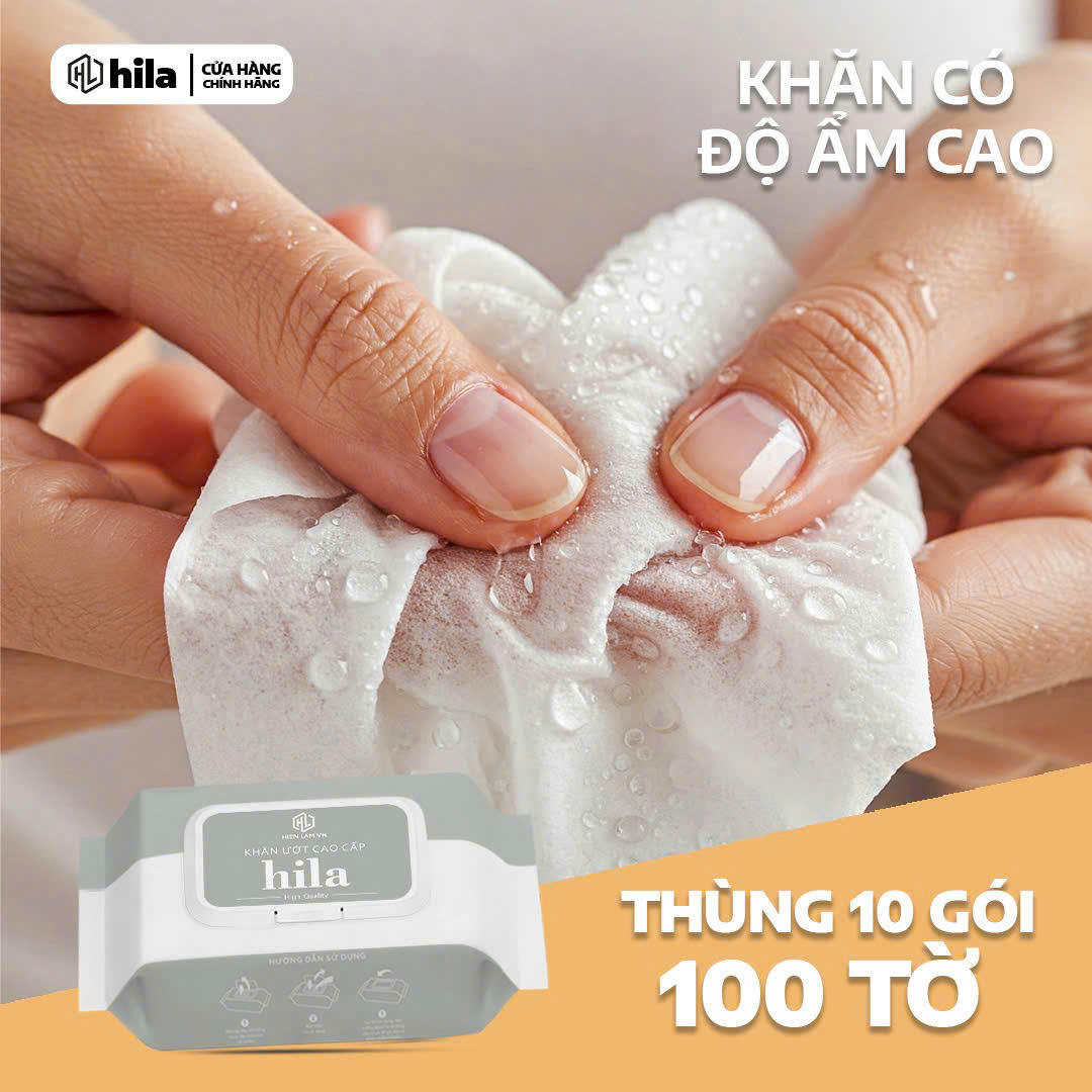 Khăn giấy khô Hila hộp rút 100 tờ