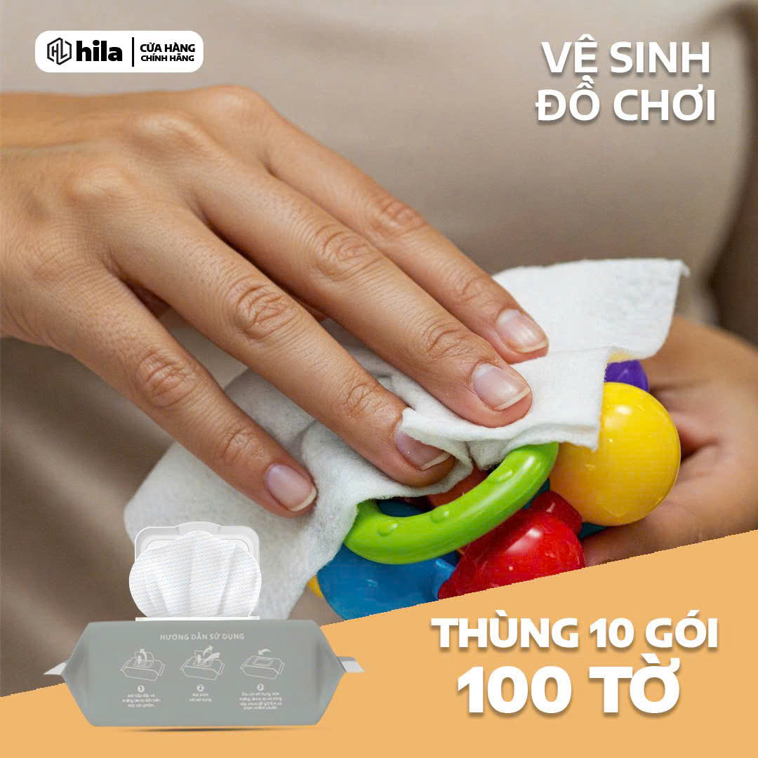 Khăn giấy khô Hila hộp rút 100 tờ