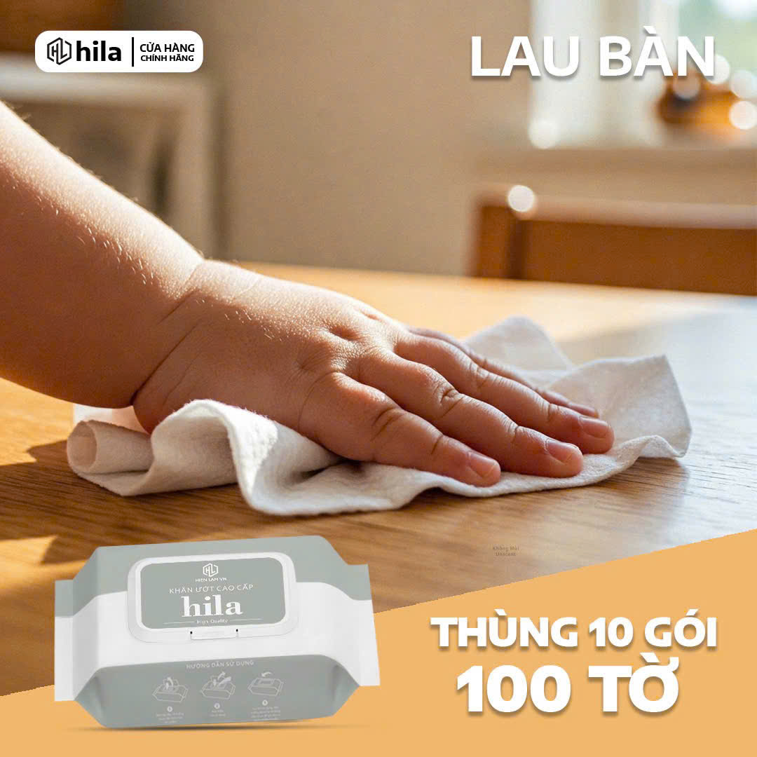 Khăn giấy khô Hila hộp rút 100 tờ